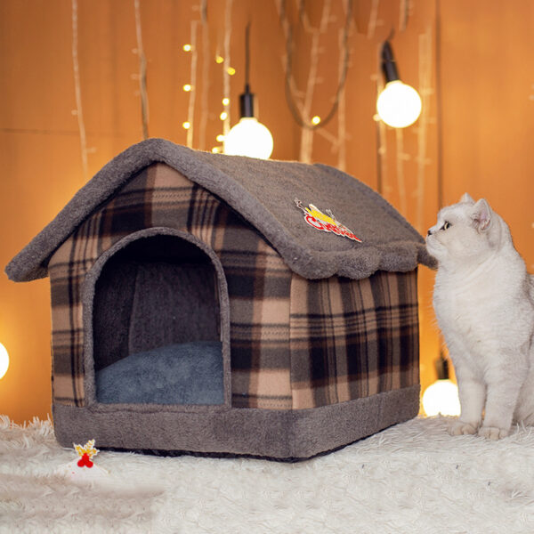 Cozy Pet House for Cats & Small Dogs - Warm, Washable & Removable Design 