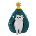 Christmas Tree Cat Bed - Festive & Cozy Felt Kennel for Cats & Small Pets 