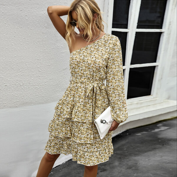 Elegant Off-Shoulder Floral Dress for Women - Image 2