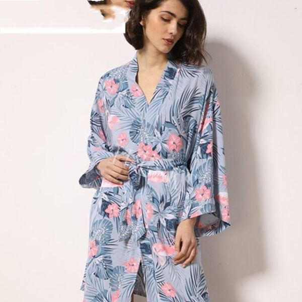 Women's Lightweight Cotton-Silk Robe – Spring Sleepwear - Image 6