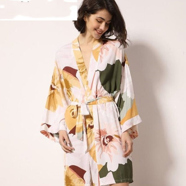 Women's Lightweight Cotton-Silk Robe – Spring Sleepwear - Image 7