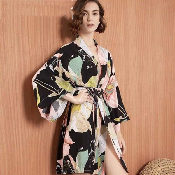 Women's Lightweight Cotton-Silk Robe – Spring Sleepwear - Image 2