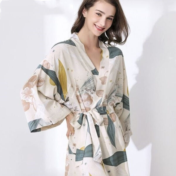 Women's Lightweight Cotton-Silk Robe – Spring Sleepwear - Image 3