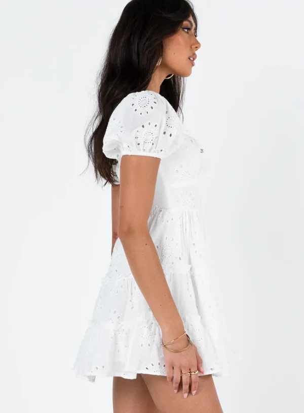Kalulan White Broderie Anglaise Mini Dress - Image 5