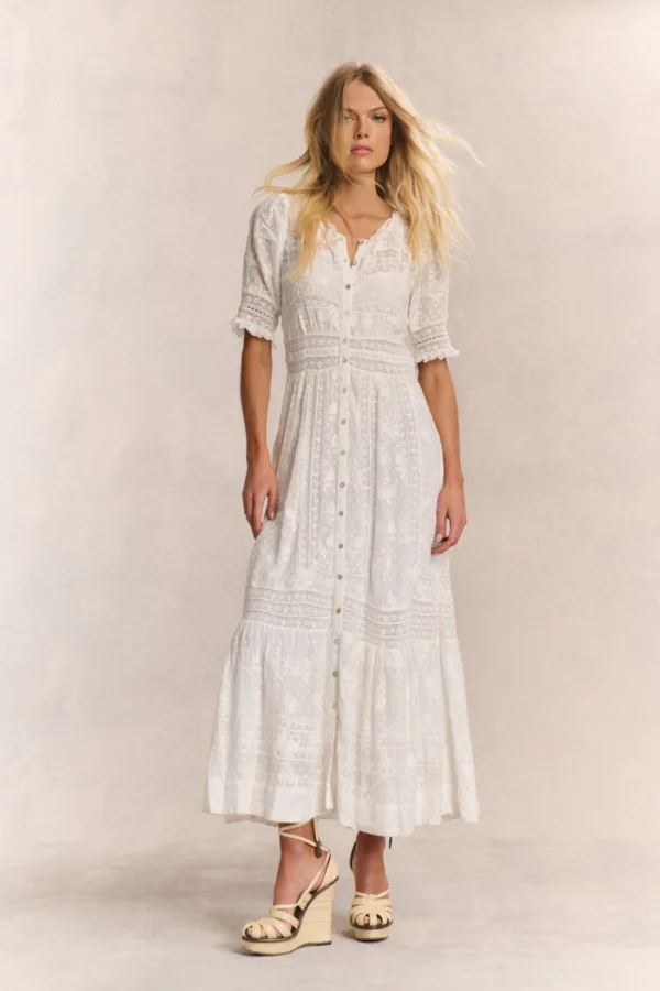 Kalulan White Lace Midi Dress - Image 4