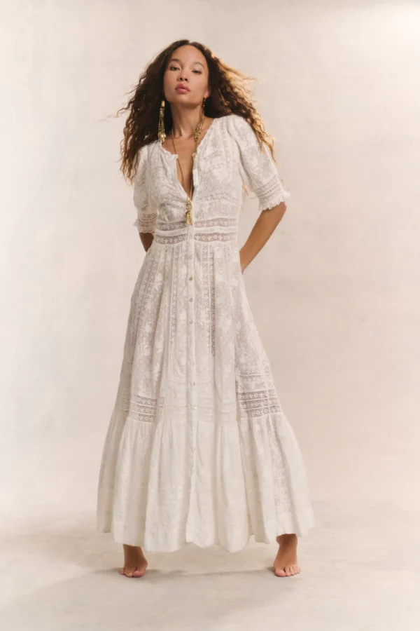Kalulan White Lace Midi Dress - Image 5