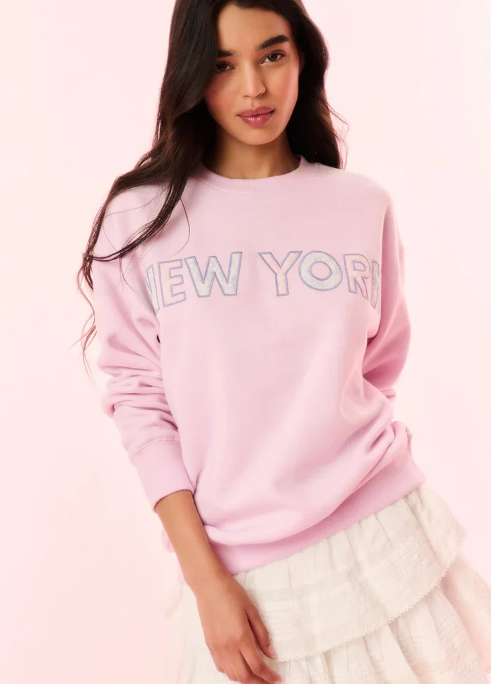 Kalulan Light Pink "NEW YORK" Graphic Sweatshirt
