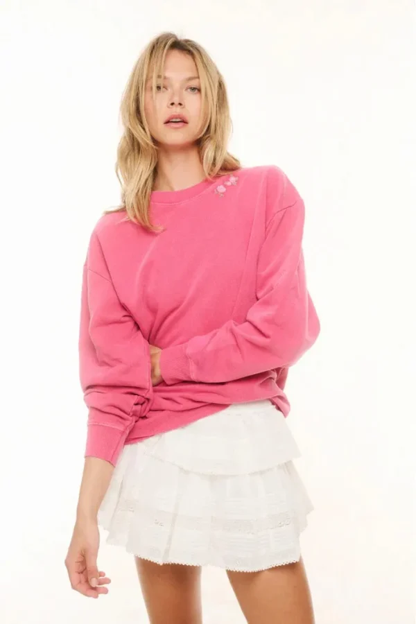 Kalulan Hot Pink Relaxed Crewneck Sweatshirt - Image 4