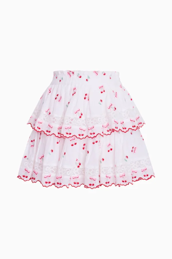 Kalulan Cherry Embroidery Halter Top & Tiered Skirt Set - Image 2