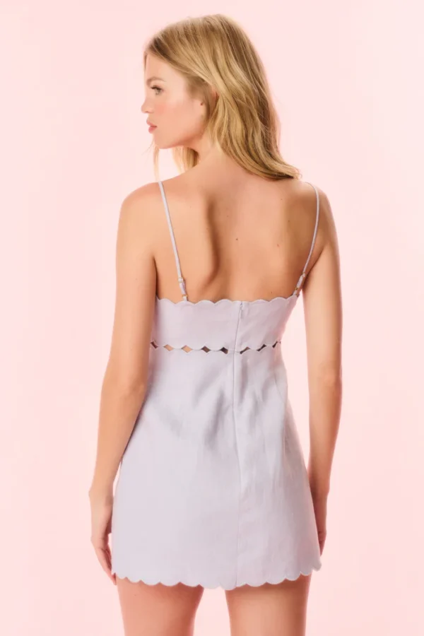 Kalulan Lavender Scallop-Trim Tie-Front Mini Dress - Image 5