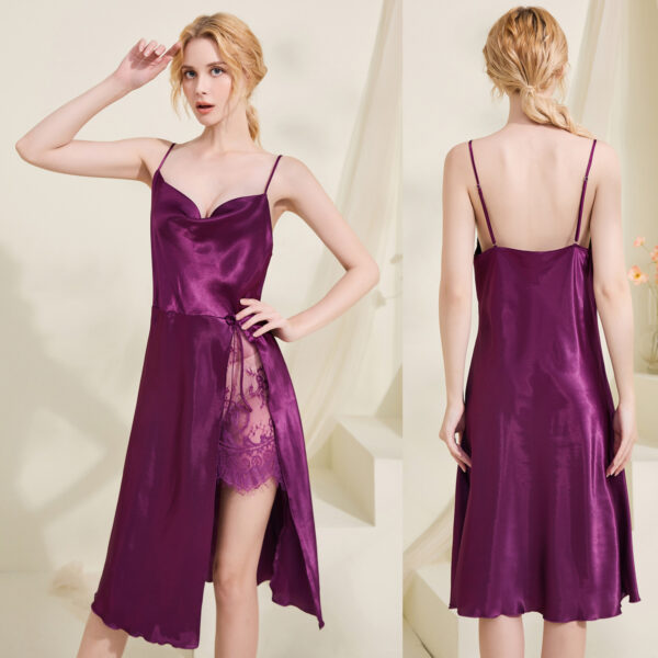 Women's V-Neck Cami Pajama Dress – Soft Sleepwear & Loungewear - Image 5