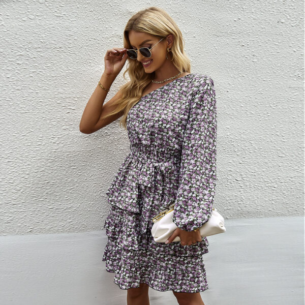 Elegant Off-Shoulder Floral Dress for Women - Image 4