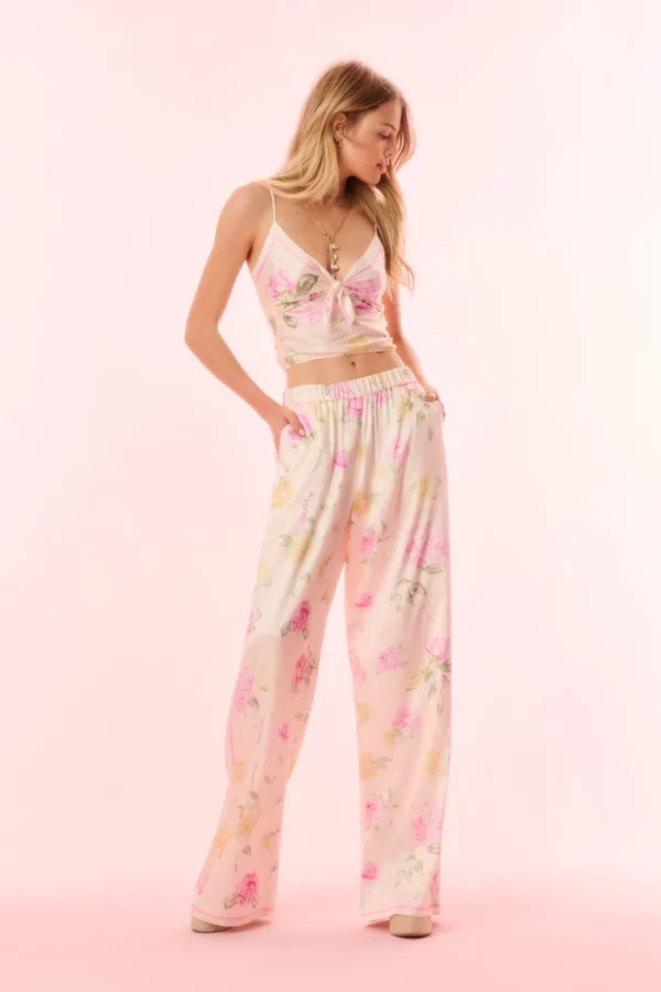Kalulan Pastel Floral Wide-Leg Pants - Image 5