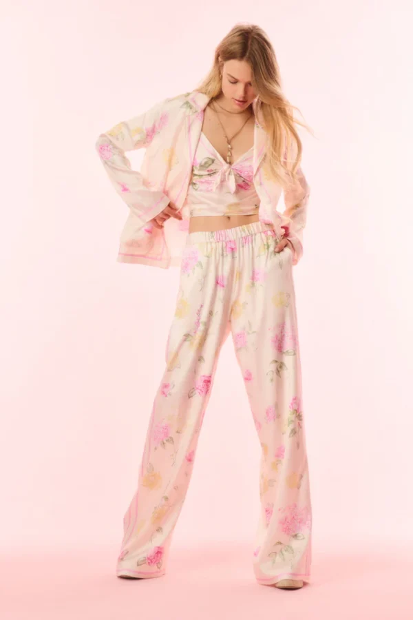 Kalulan Pastel Floral Wide-Leg Pants - Image 6