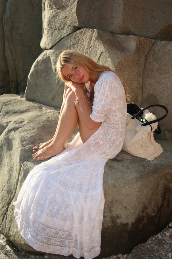 Kalulan White Lace Midi Dress - Image 7