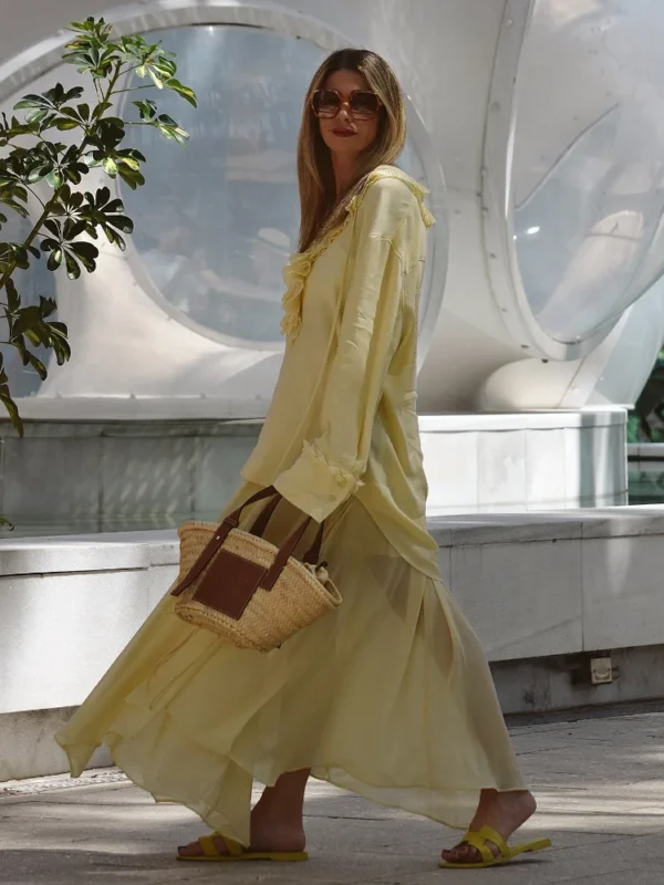 Pastel Yellow Ruffled Tunic Blouse - Image 4