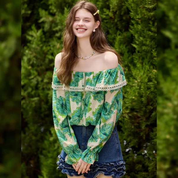 Floral Ruffle Long-Sleeve Blouse - Image 2