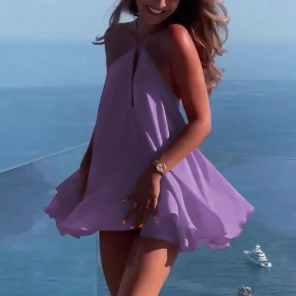 Tiered Halter Mini Dress - Image 11