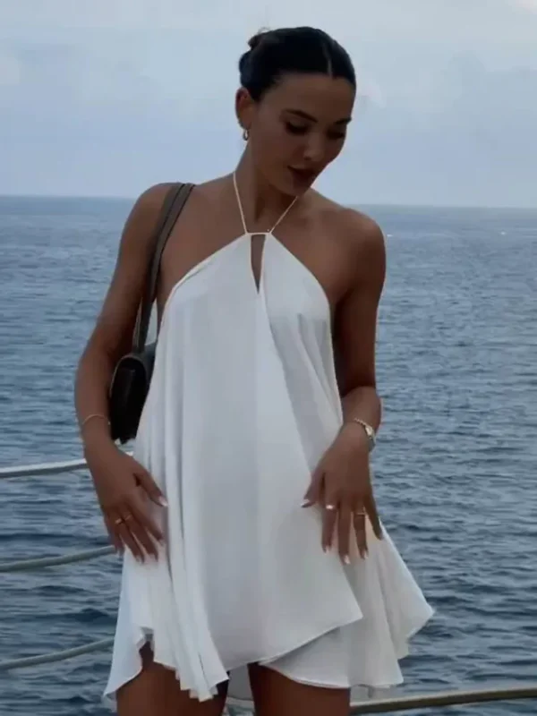 Tiered Halter Mini Dress - Image 3