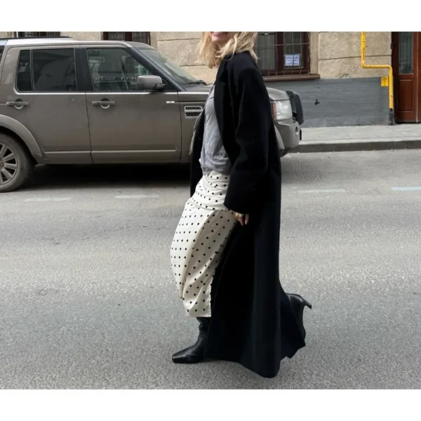 White Polka Dot A-Line Maxi Skirt - Image 6