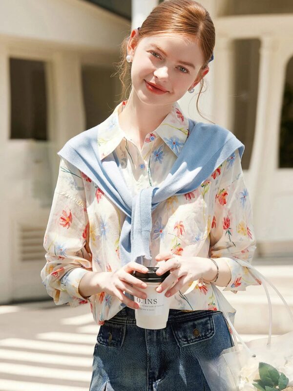 Floral Print Button-Up Shirt