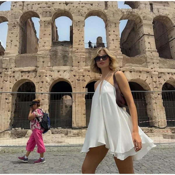 Tiered Halter Mini Dress - Image 9