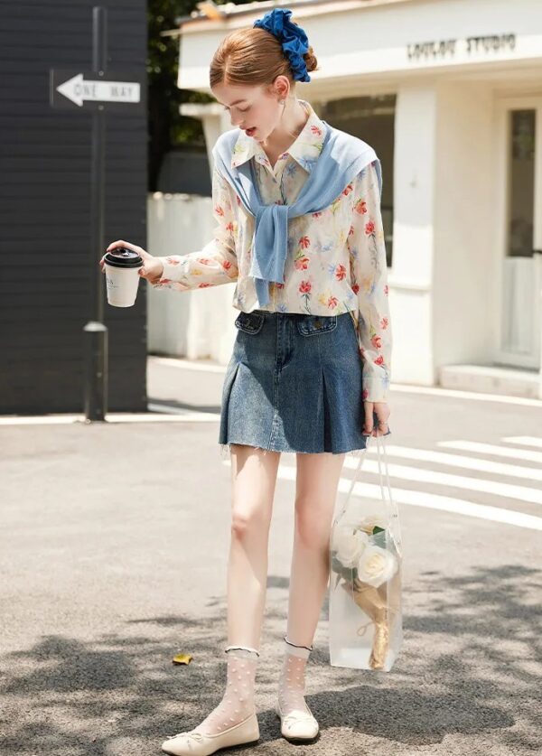 Floral Print Button-Up Shirt - Image 7