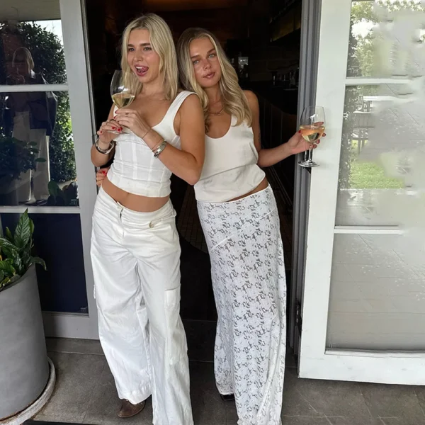 White Floral Lace Maxi Skirt - Image 7