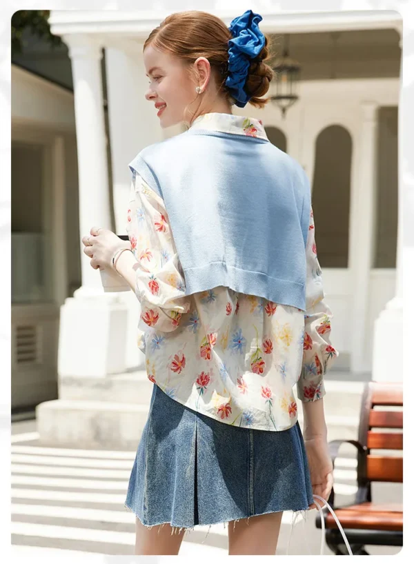 Floral Print Button-Up Shirt - Image 6