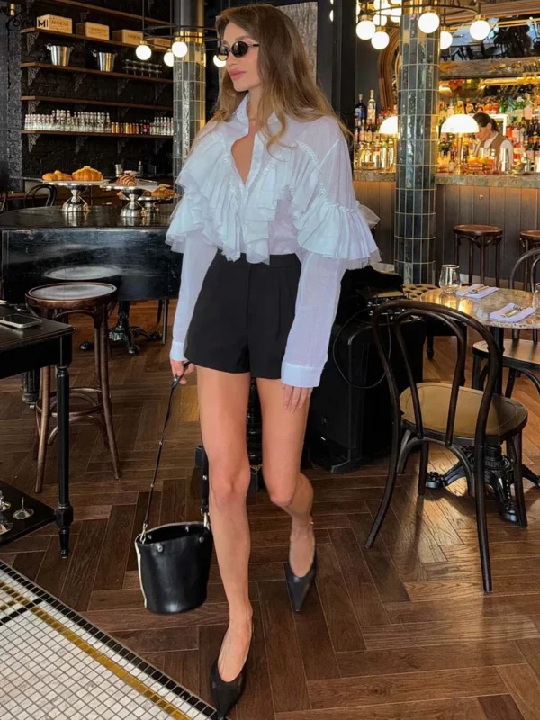 Ruffled Button-Up Shirt - Image 3