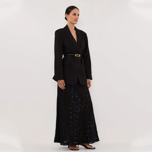 White Floral Lace Maxi Skirt - Image 19